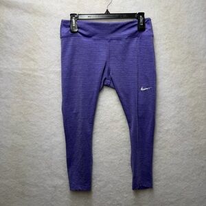 Nike Dri-Fit Women's Large Purple Heathered 7/8 Running Leggings RN56323